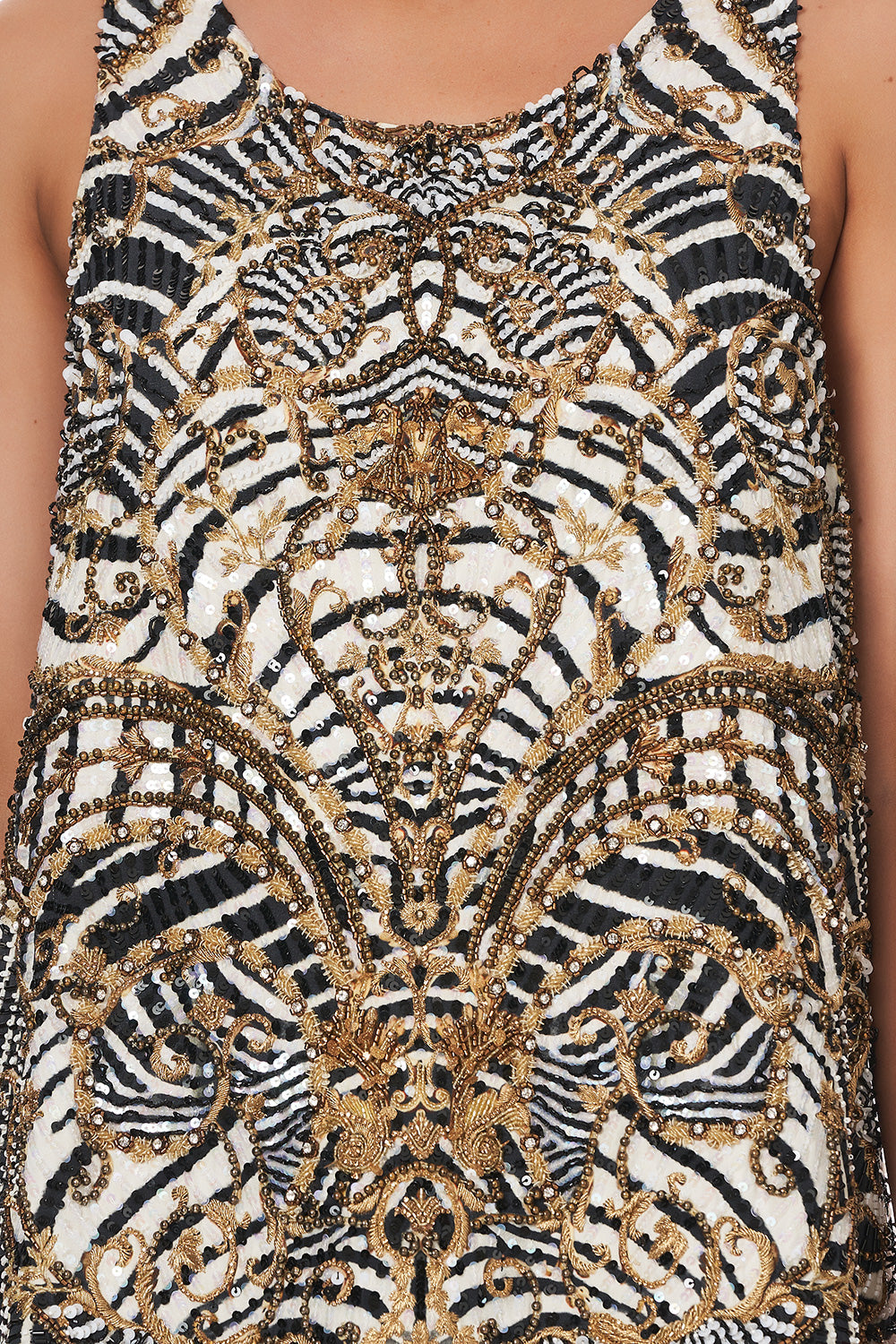 ROUND NECK A-LINE DRESS NIGHT WAITING FOR DAY