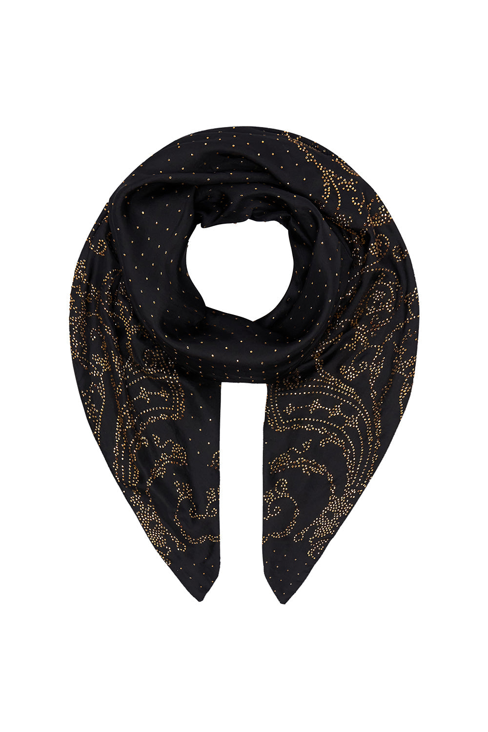 LARGE SQUARE SCARF LUXE BLACK