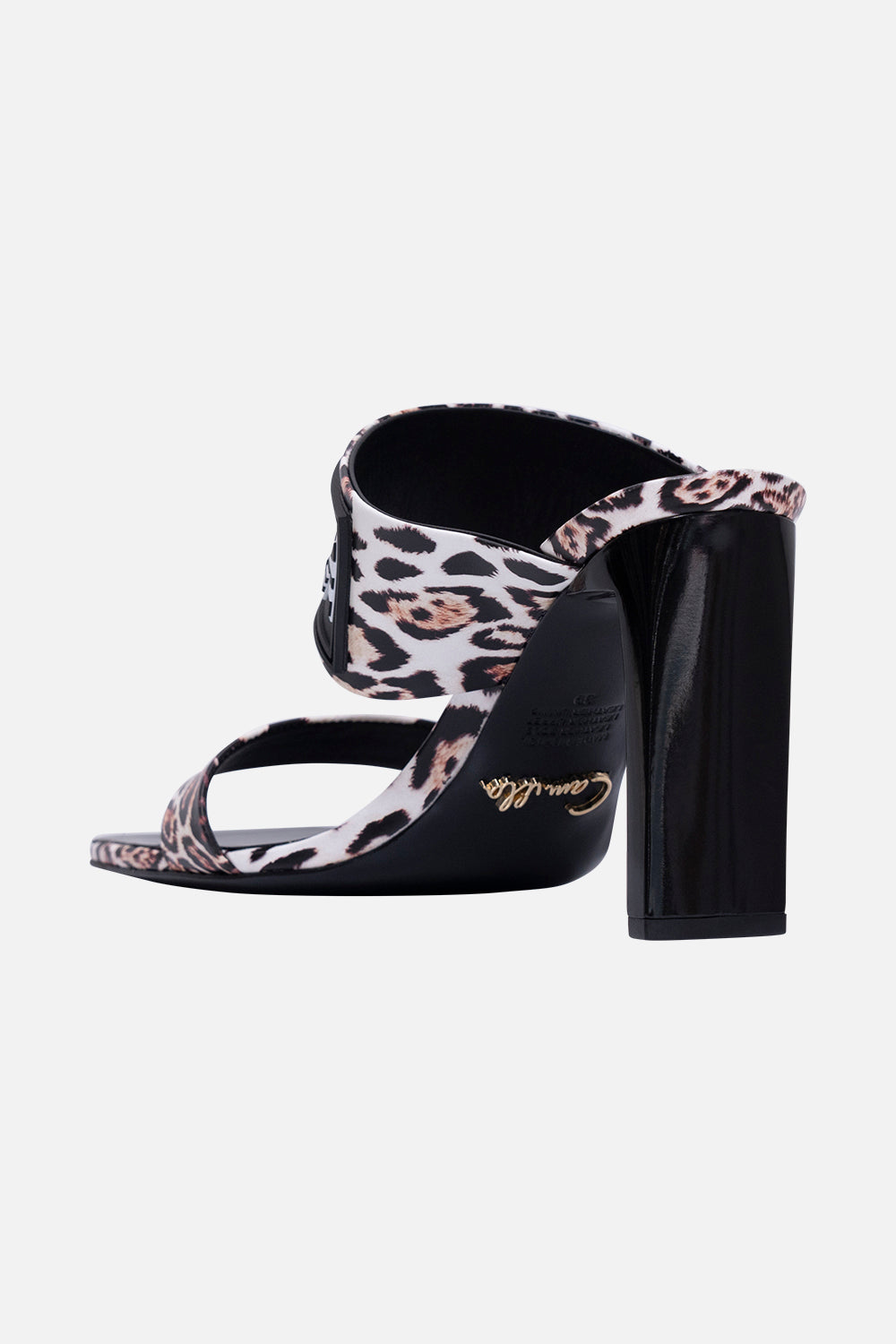 SLIM BLOCK HEEL MULE TIGER TALK