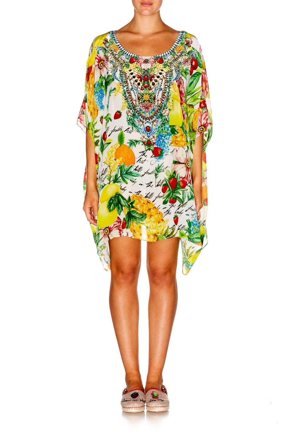 THERES NO PLACE LIKE RIO SHORT ROUND NECK KAFTAN