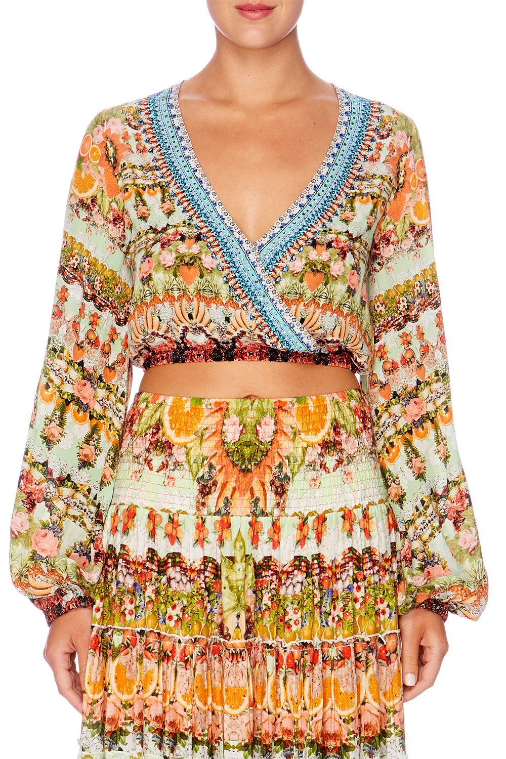 SAMBA SALADA WRAP FRONT MIDRIFF BLOUSE