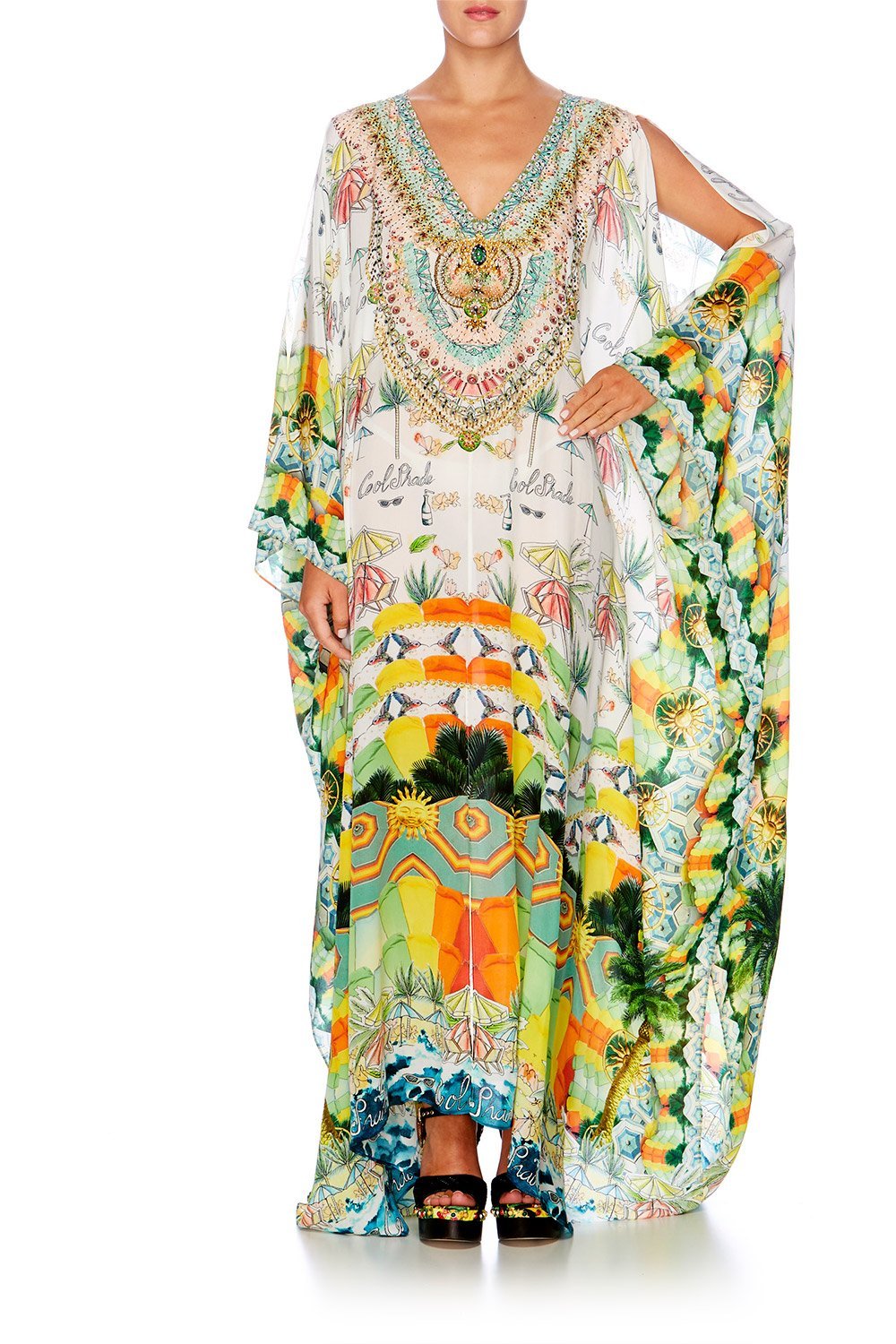 SUNDOWNERS SPLIT FRONT & SLEEVE KAFTAN