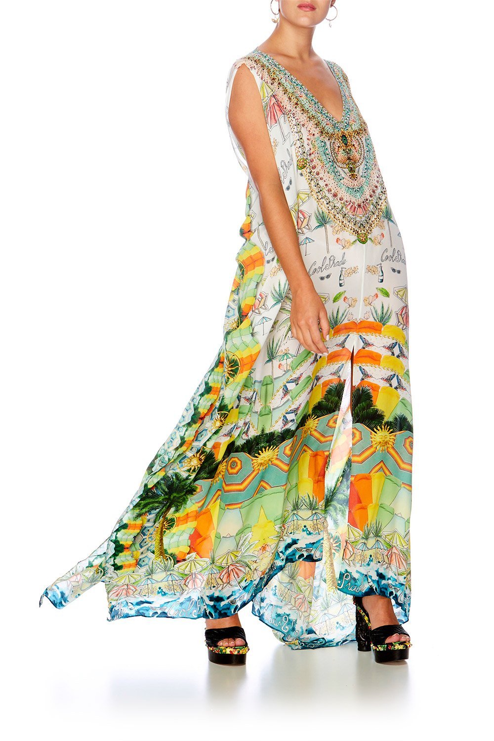 SUNDOWNERS SPLIT FRONT & SLEEVE KAFTAN