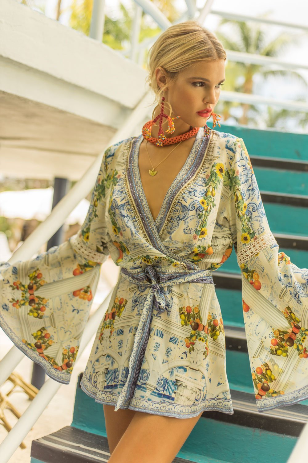 CAMILLA COME AS YOU ARE BELL SLEEVE PLAYSUIT