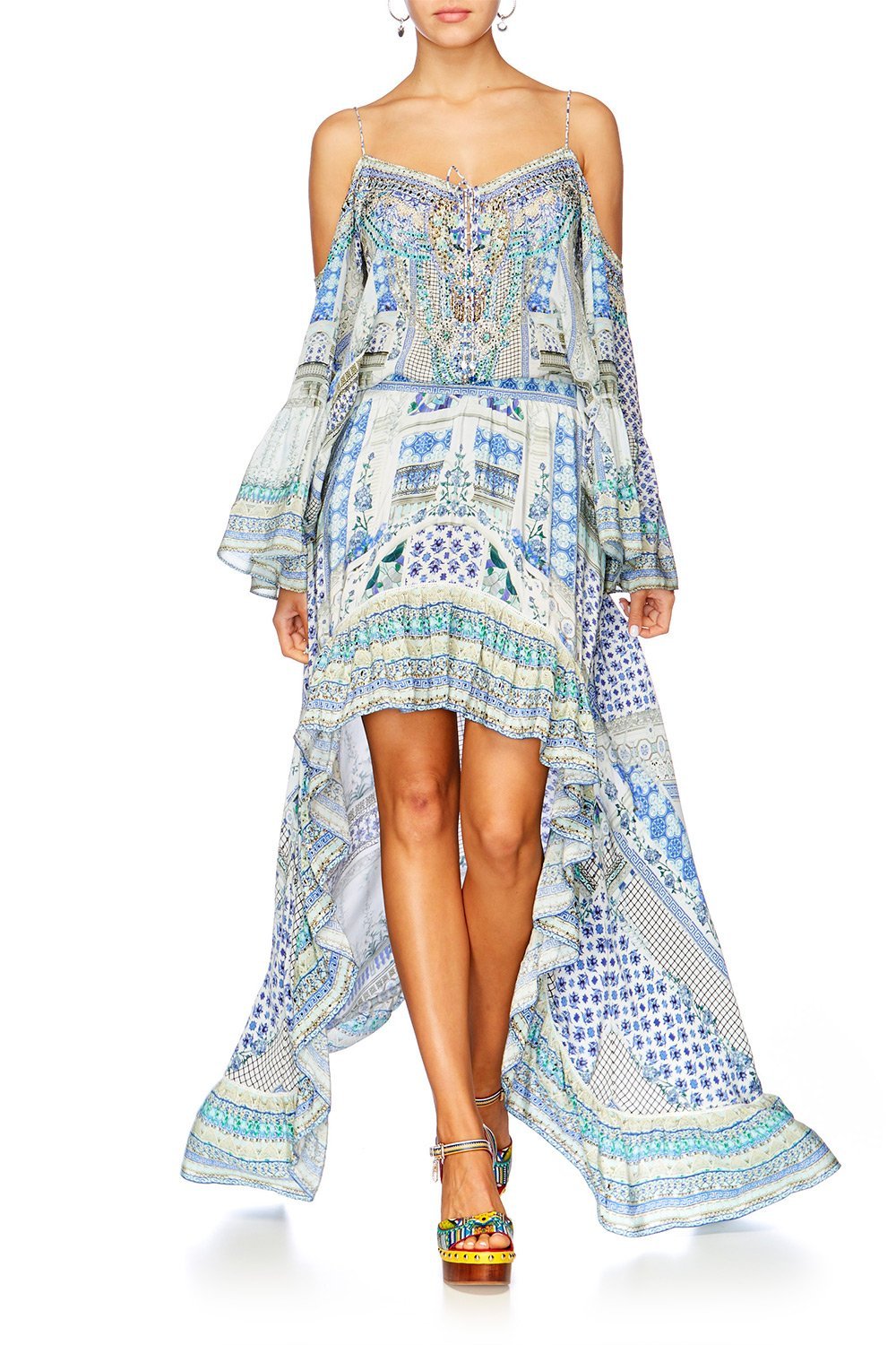 ELASTICATED HIGH LOW HEM SKIRT SALVADOR SUMMER