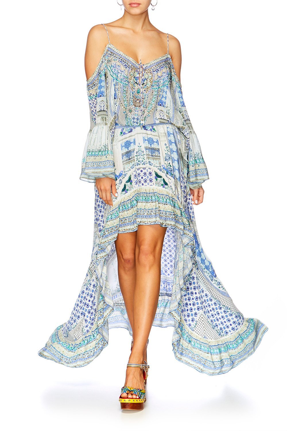 ELASTICATED HIGH LOW HEM SKIRT SALVADOR SUMMER