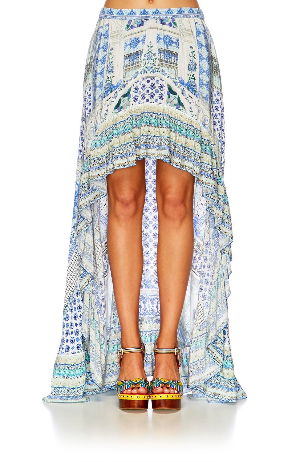 ELASTICATED HIGH LOW HEM SKIRT SALVADOR SUMMER