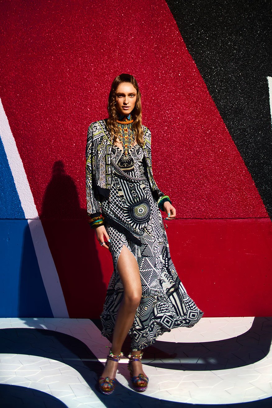 HANGING AROUND ASYMMETRICAL HALTER DRESS