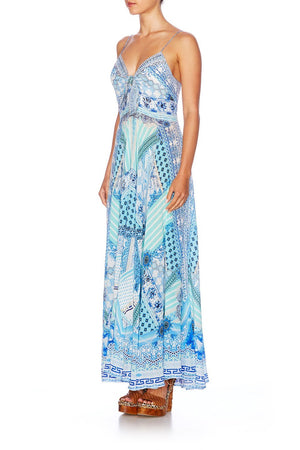 CAMILLA DAY DREAMER LONG DRESS WITH TIE FRONT