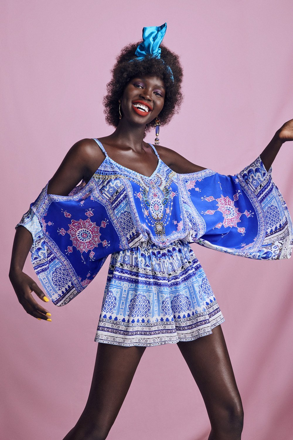 STRENGTH IN RAYS DROP SHOULDER PLAYSUIT