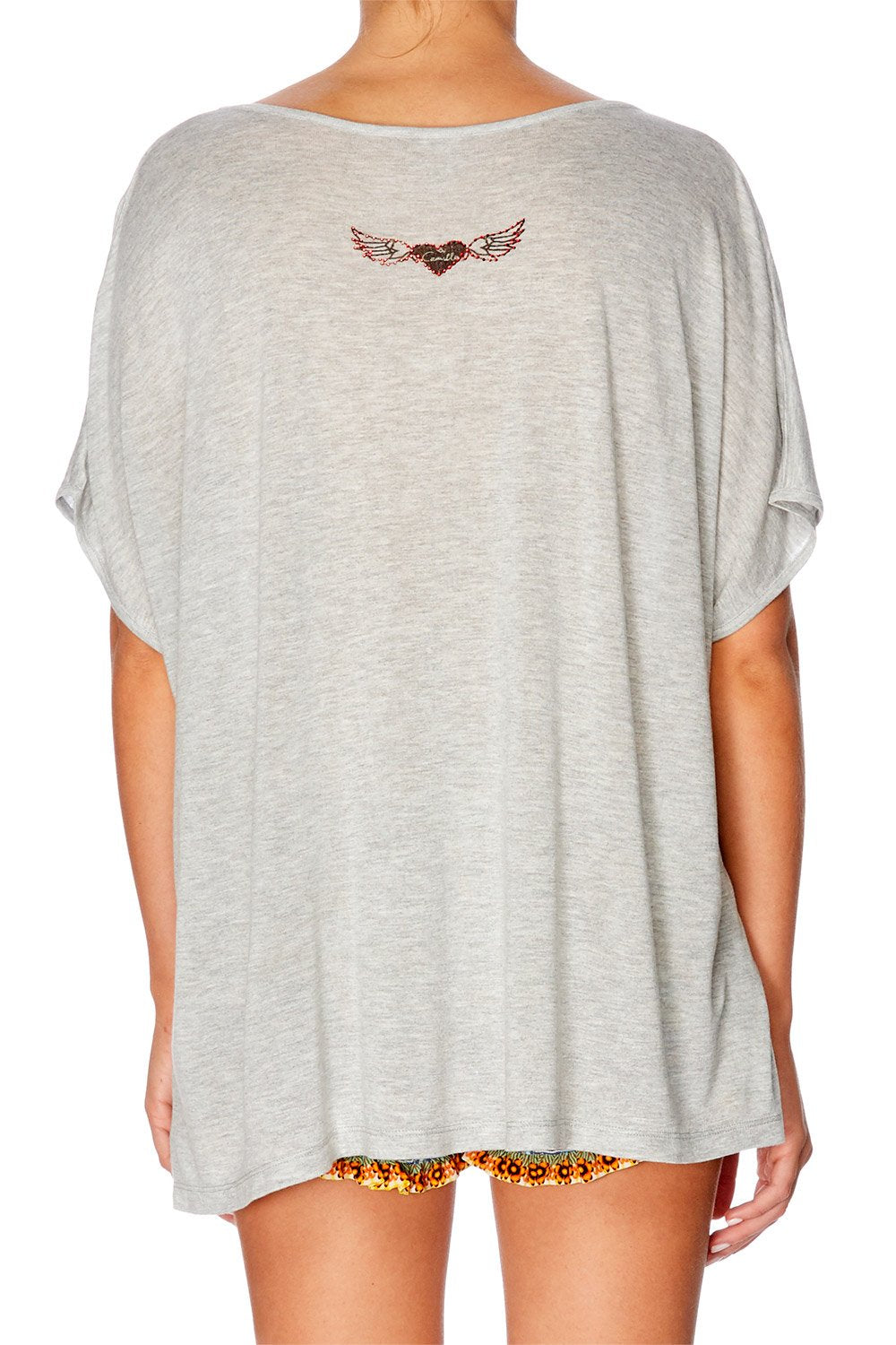 CAMILLA I HEART RIO GREY LOOSE FIT ROUND NECK T-SHIRT
