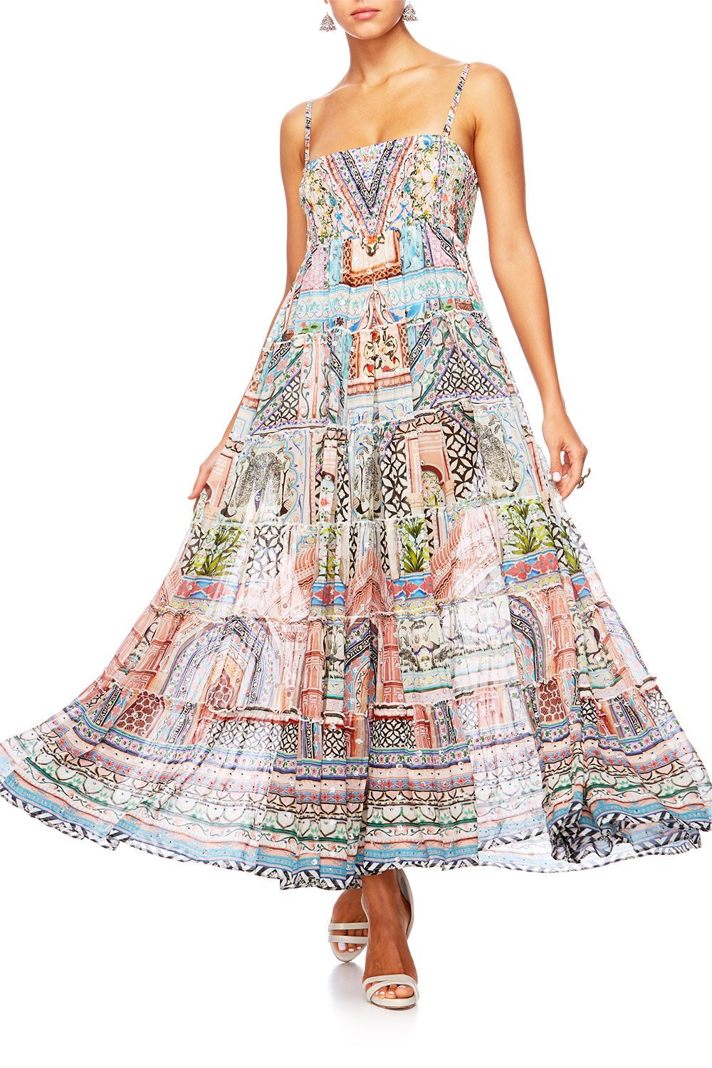 CAMILLA LADY LAKE TIERED HEM MAXI SKIRT
