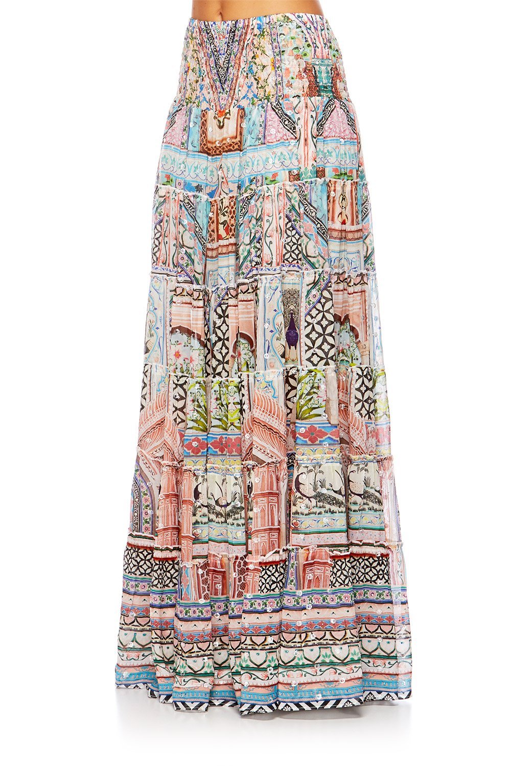 CAMILLA LADY LAKE TIERED HEM MAXI SKIRT