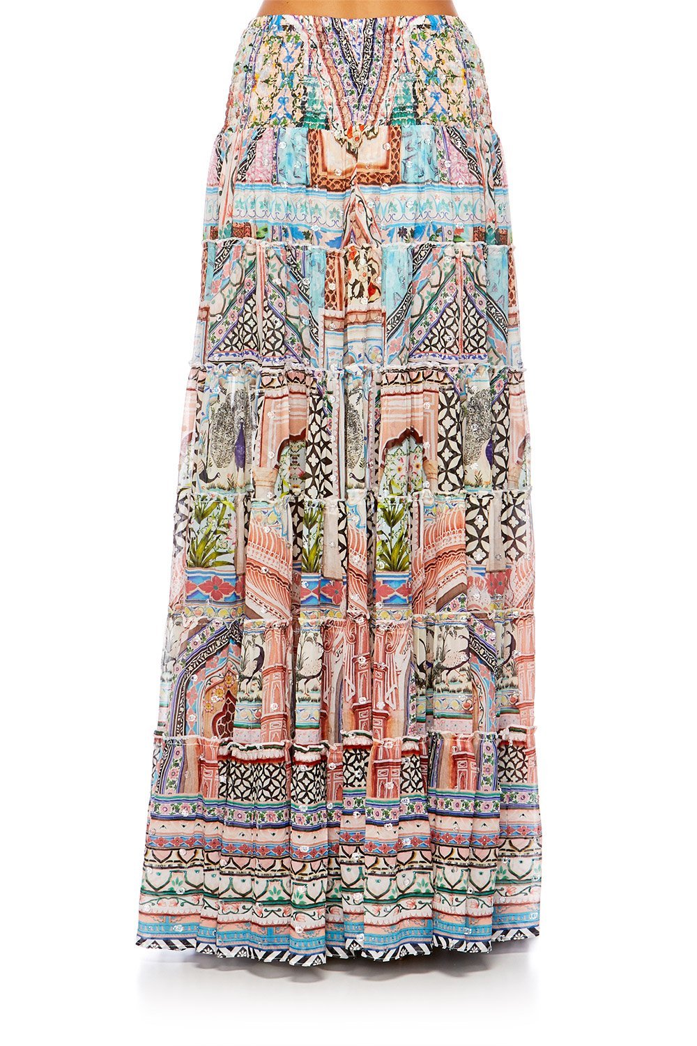 CAMILLA LADY LAKE TIERED HEM MAXI SKIRT