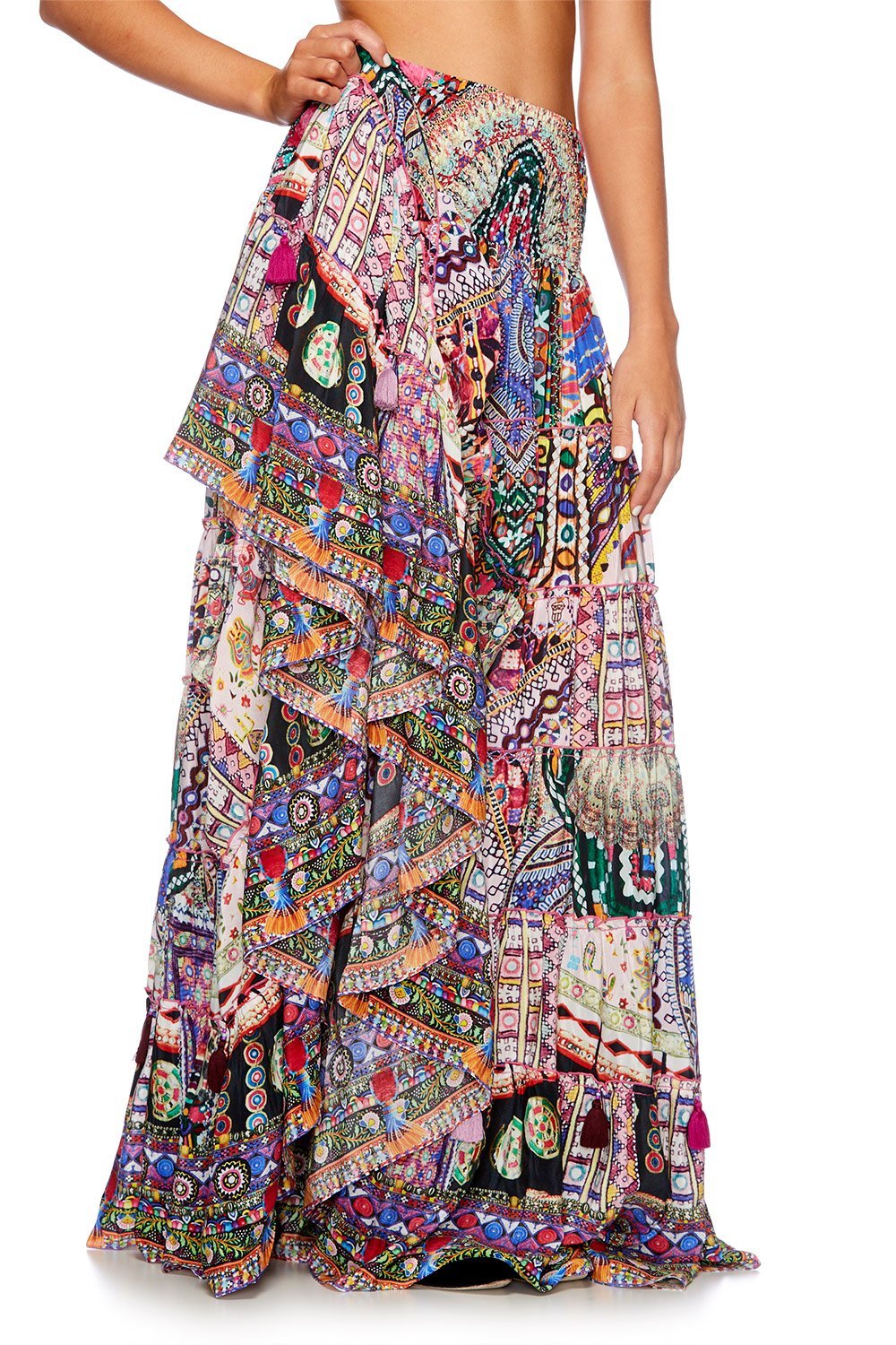 KALBELIA QUEEN TIERED HEM MAXI SKIRT
