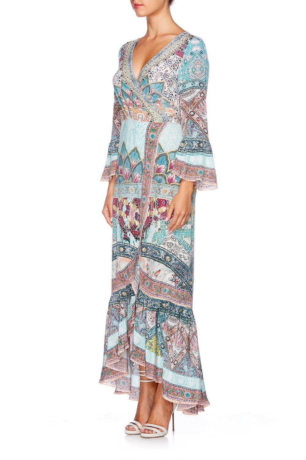 SISTERS OF THE MARIGOLD LONG SLEEVE WRAP DRESS