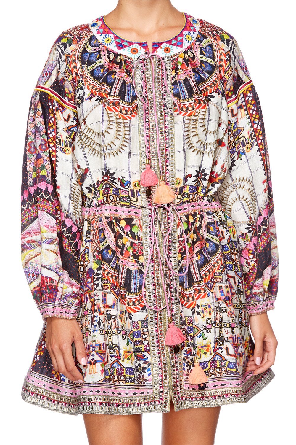 TINY DANCER BISHOP SLEEVE SHORT DRESS