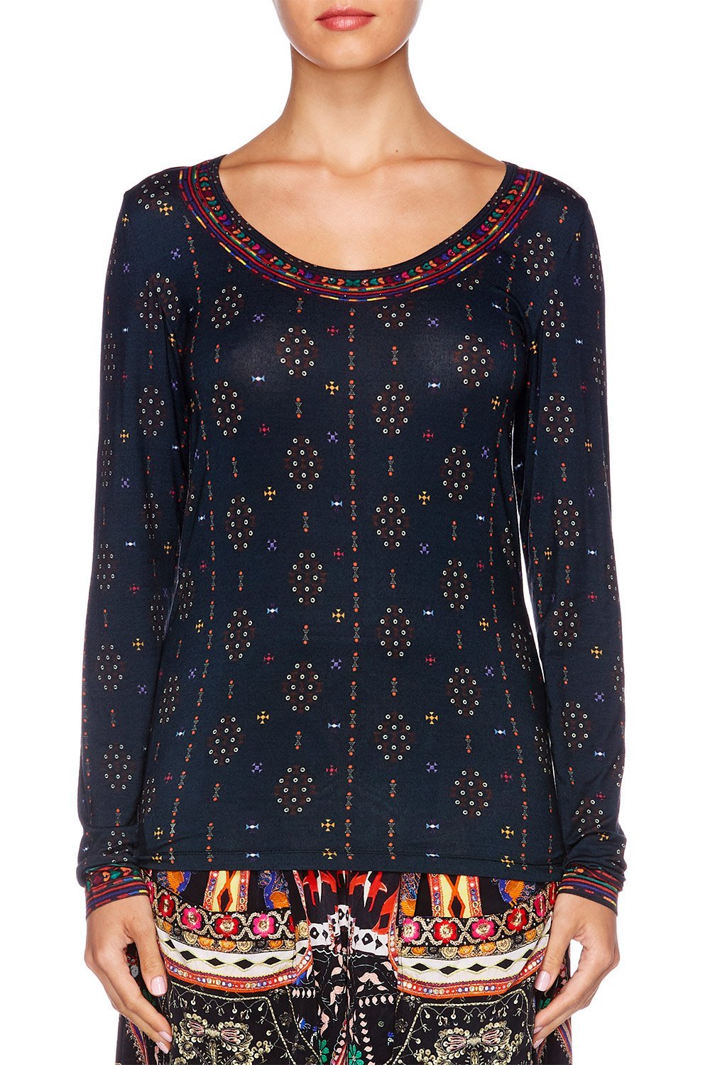 SONGS ON THE LAWN LONG SLEEVE FITTED TOP