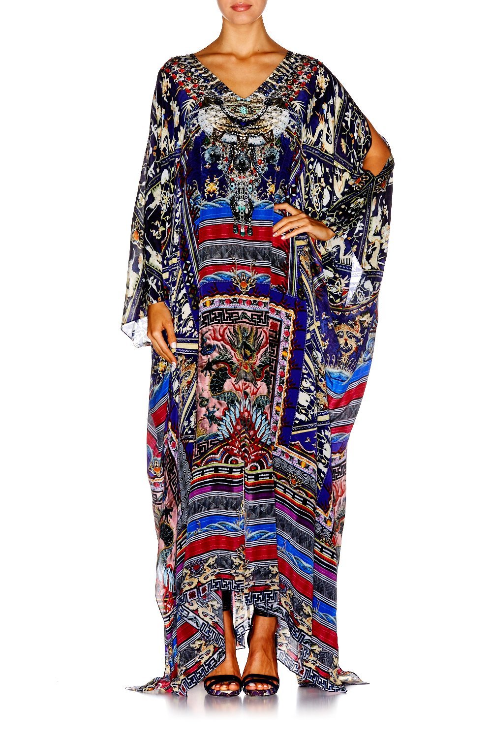 STITCH OF TIME SPLIT FRONT AND SLEEVE KAFTAN