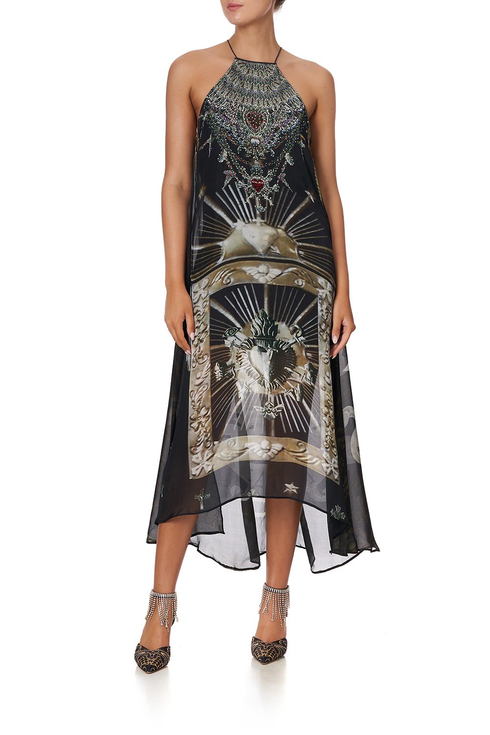 HIGH NECK MIDI DRESS SACRED AMULET