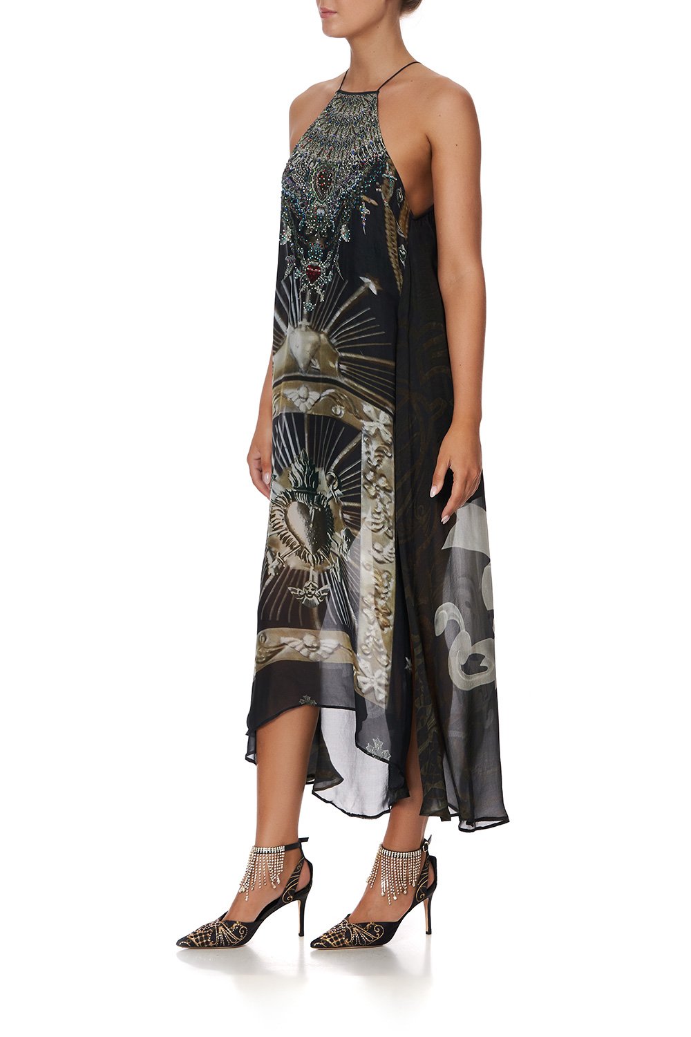 HIGH NECK MIDI DRESS SACRED AMULET