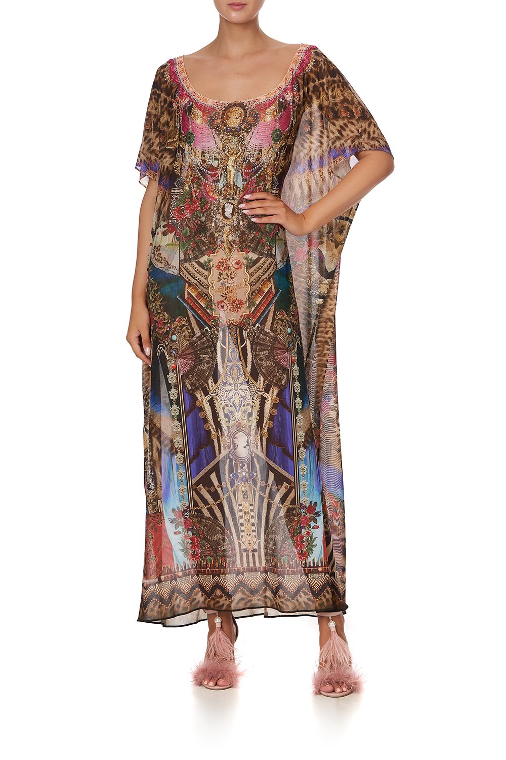 SHEER ROUND NECK KAFTAN STRONGER TOGETHER