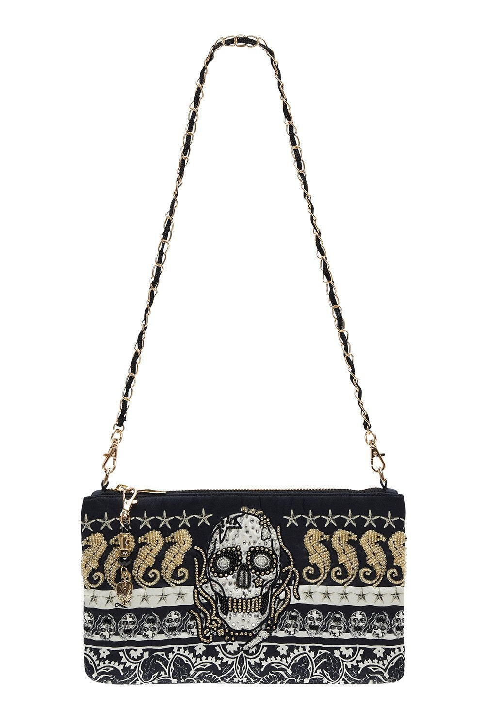 EMBELLISHED SATIN MINI BAG MIDNIGHT PEARL