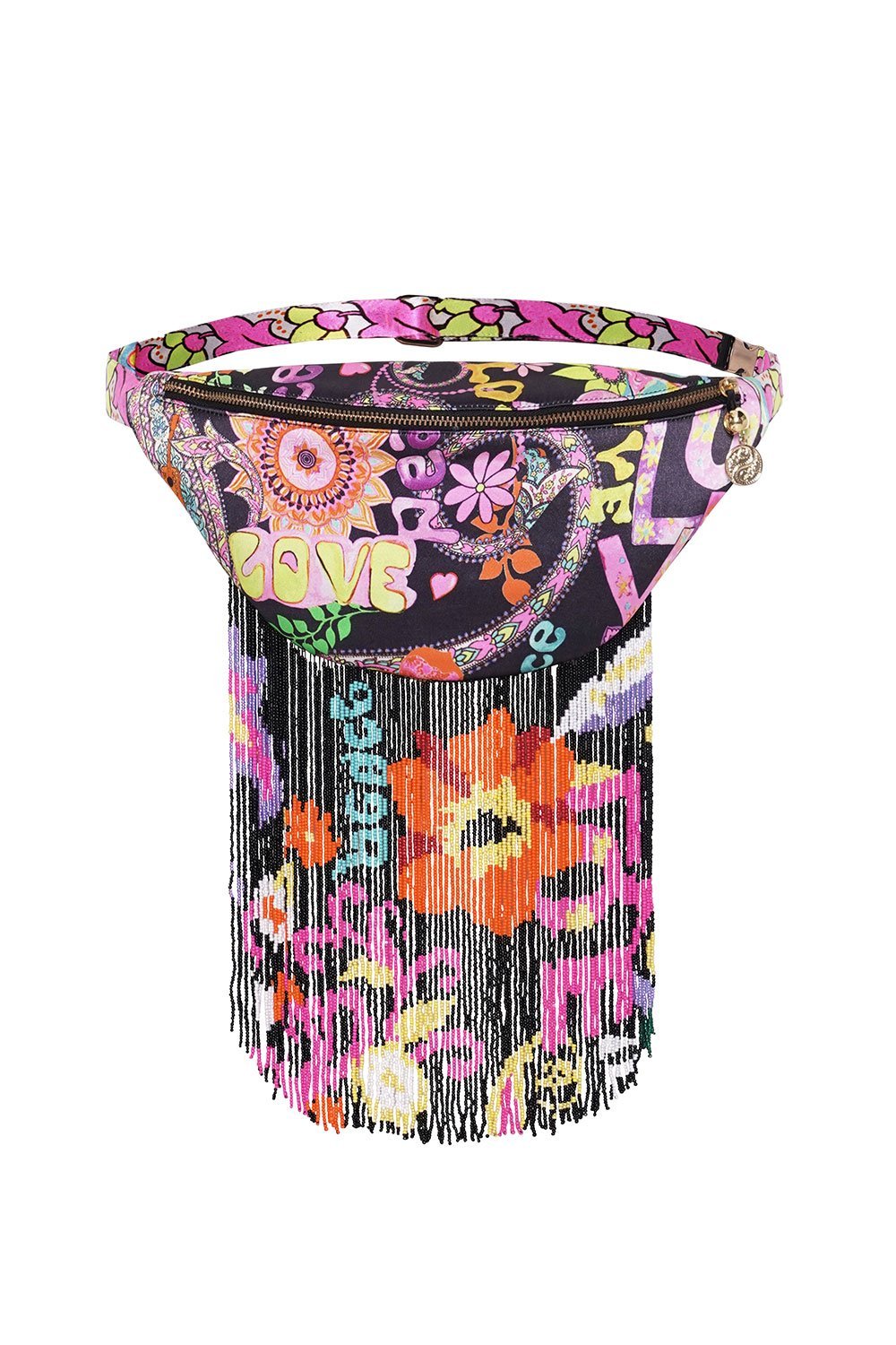 BEADED BUMBAG PEACE LOVE AND HAIR