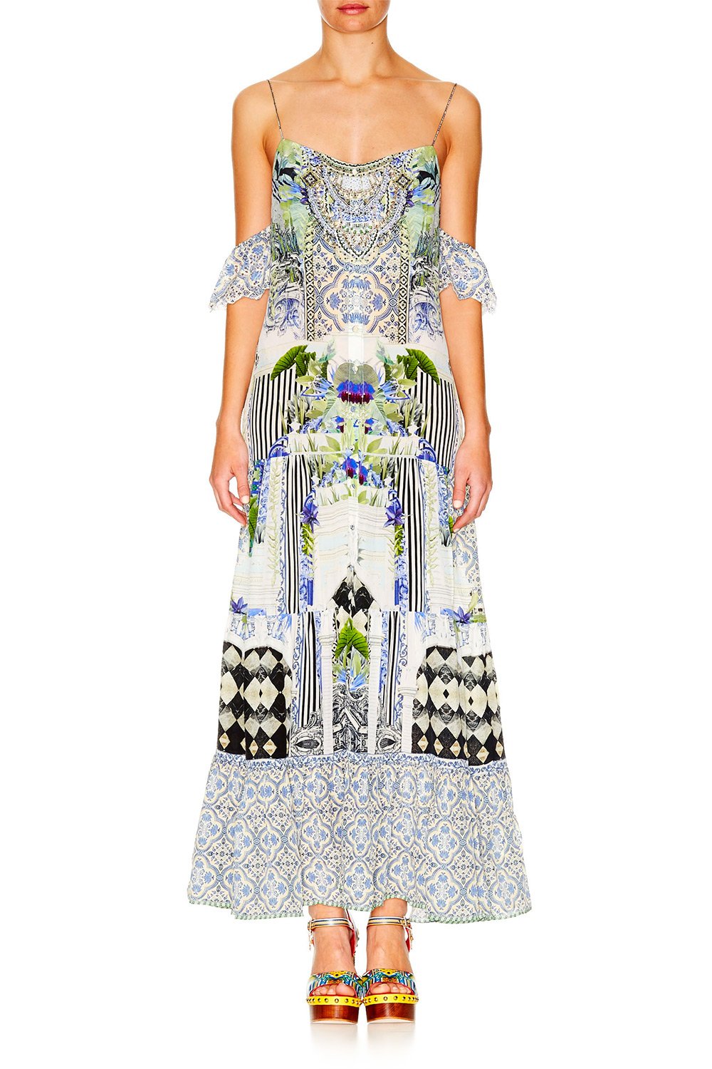 THE SWEET ESCAPE LONG BUTTON DOWN TIERED DRESS