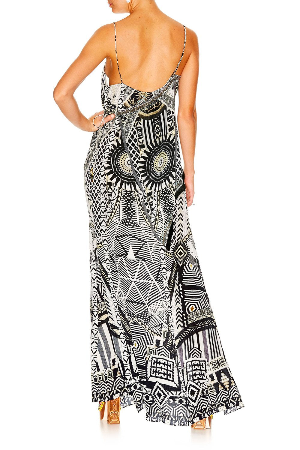 HANGING AROUND ASYMMETRICAL HALTER DRESS