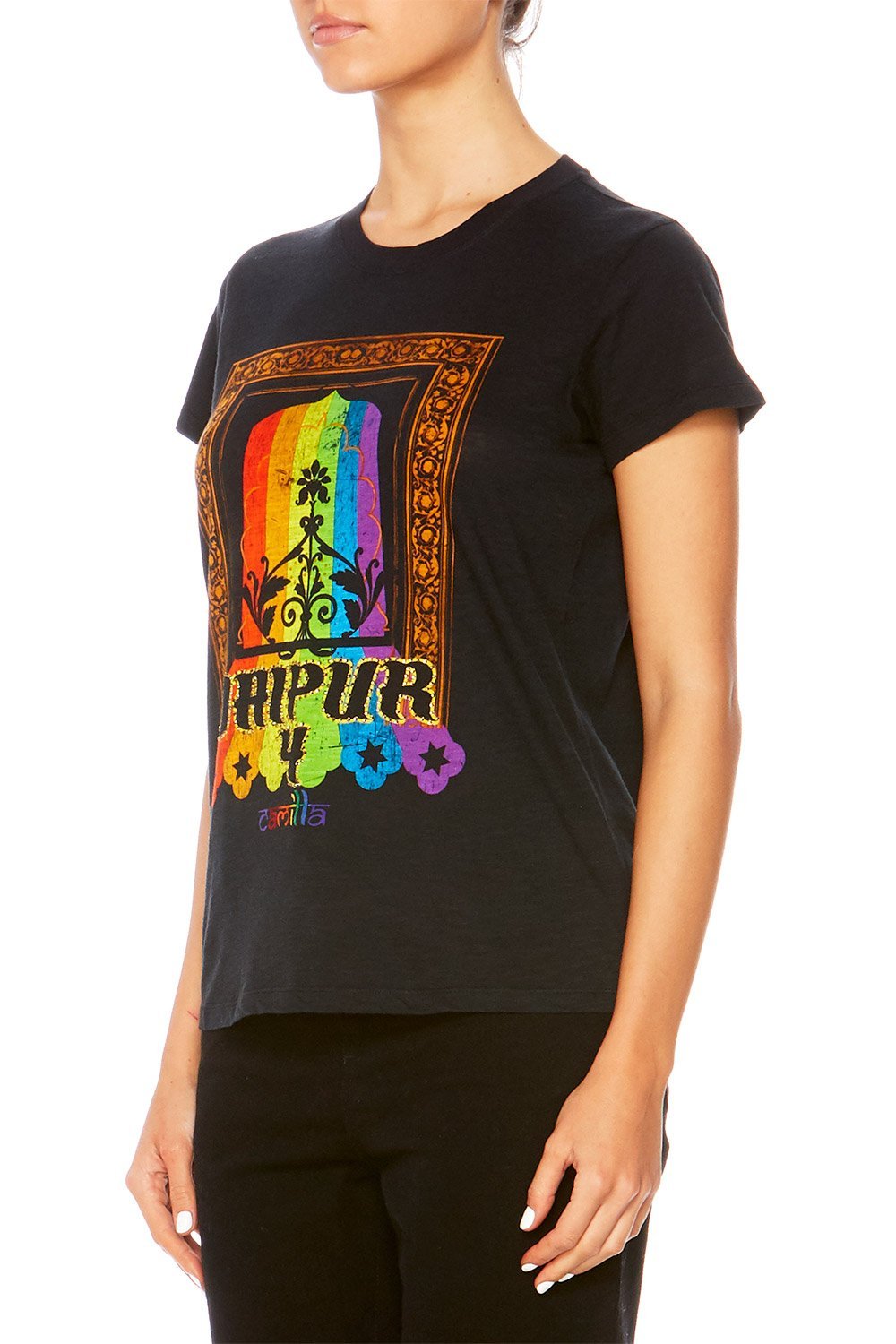 BLACK SLIM FIT ROUND NECK T-SHIRT