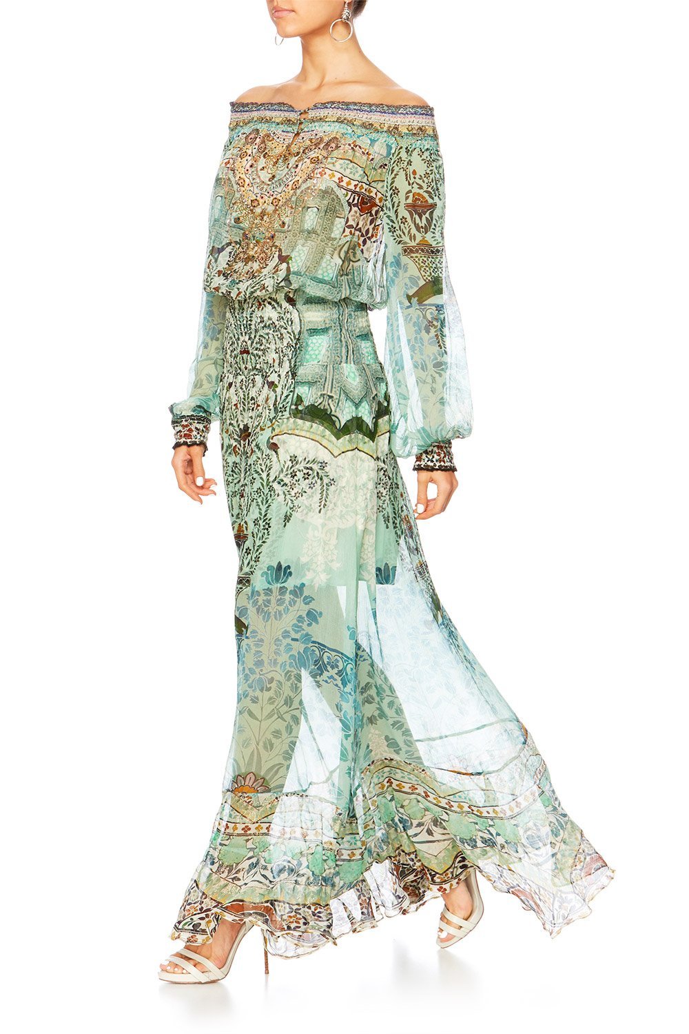 THE SPIRIT WITHIN OFF SHOULDER SHIRRED DRESS