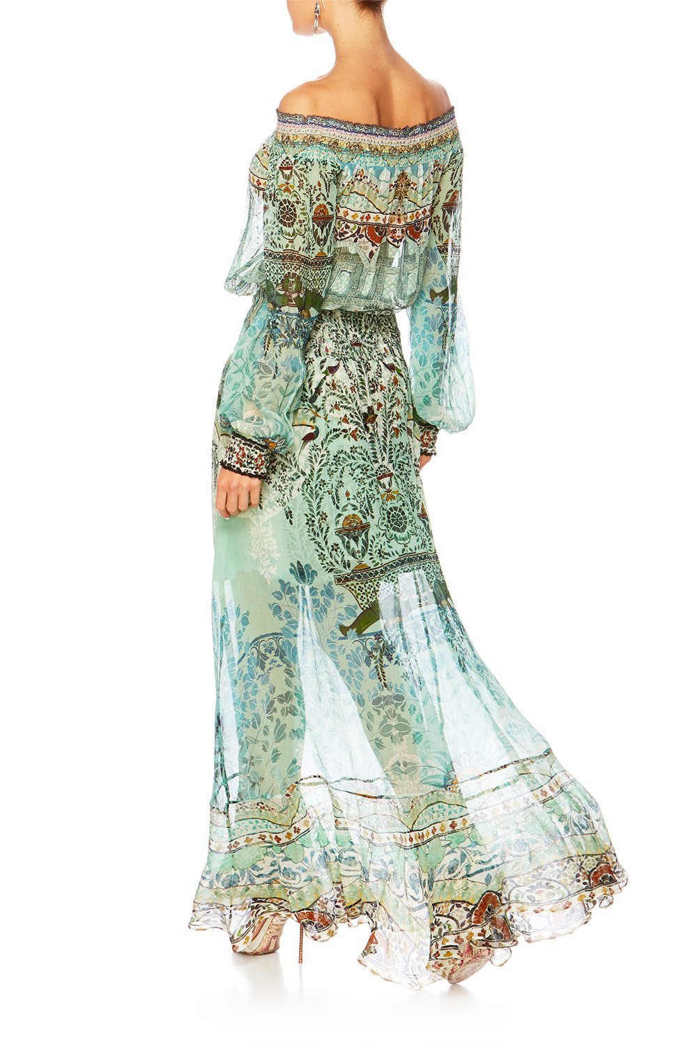 THE SPIRIT WITHIN OFF SHOULDER SHIRRED DRESS