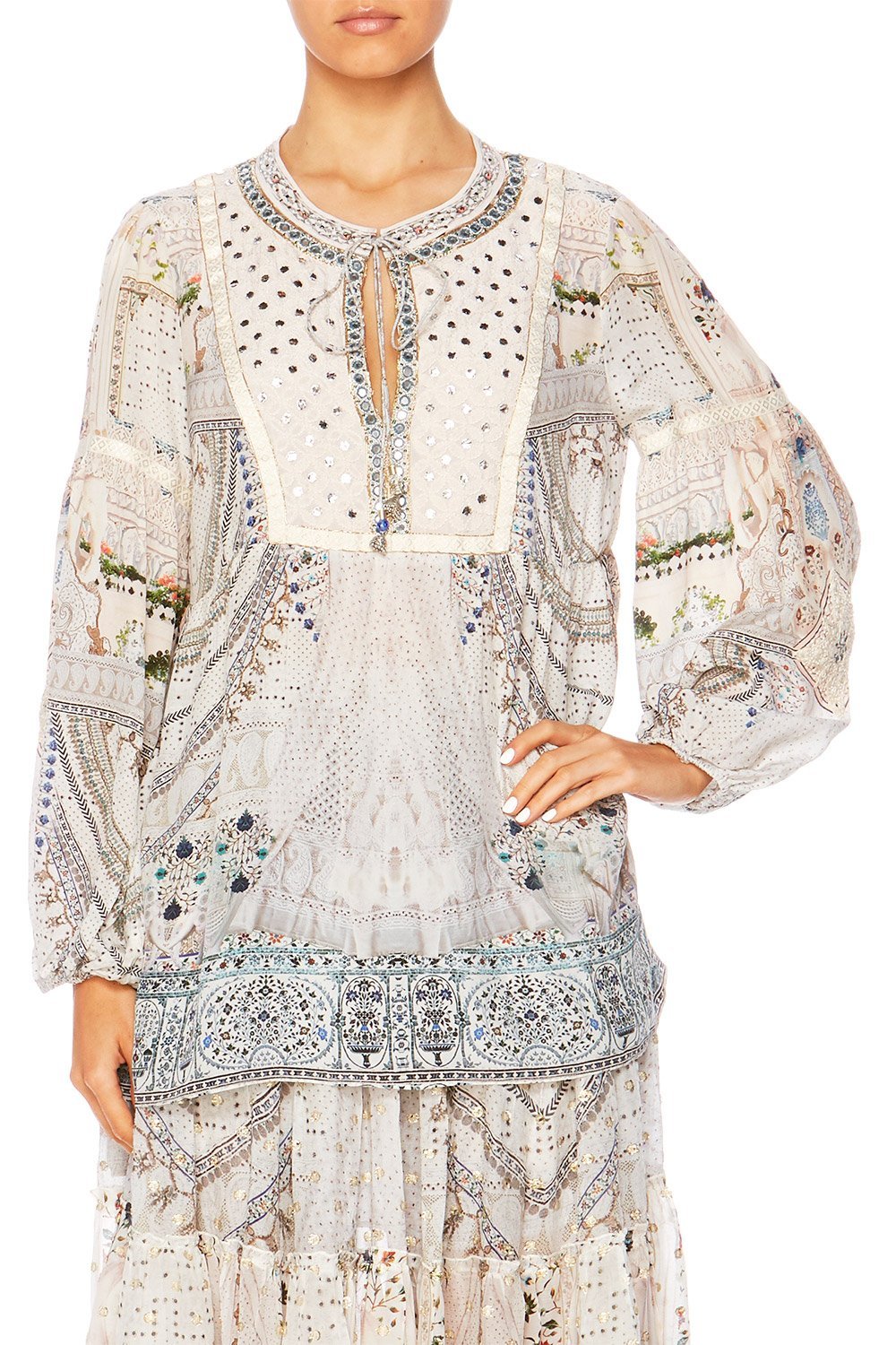 BREAKFAST WITH SILVIA LONGLINE PEASANT TOP