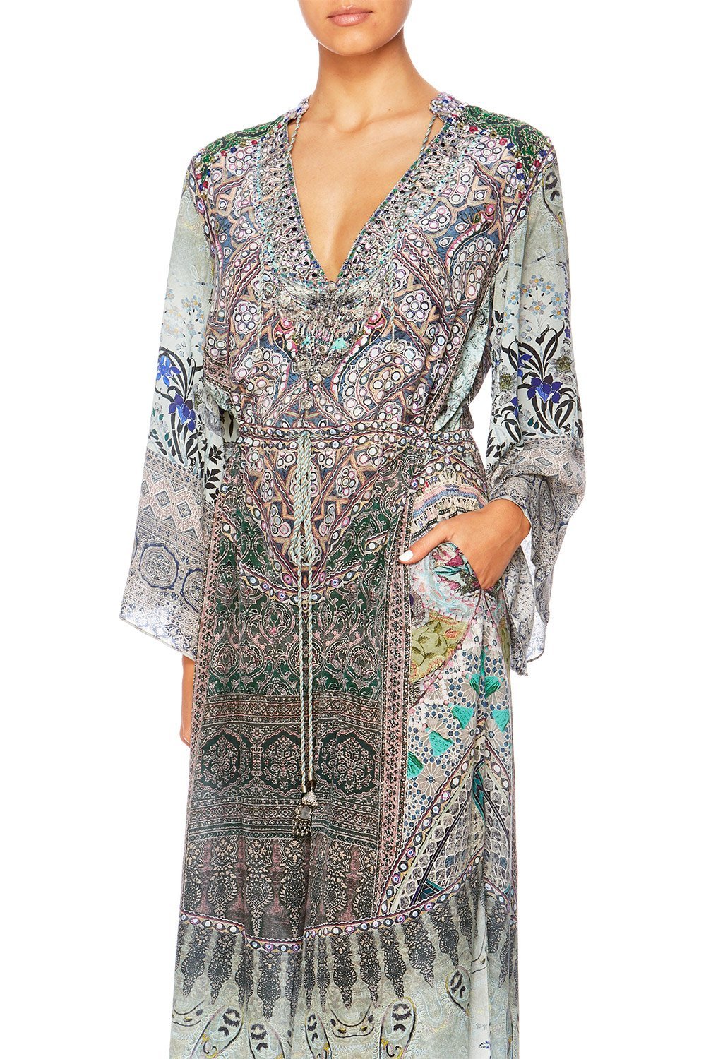 MAMAS HOME DRAWSTRING BUTTON UP DRESS