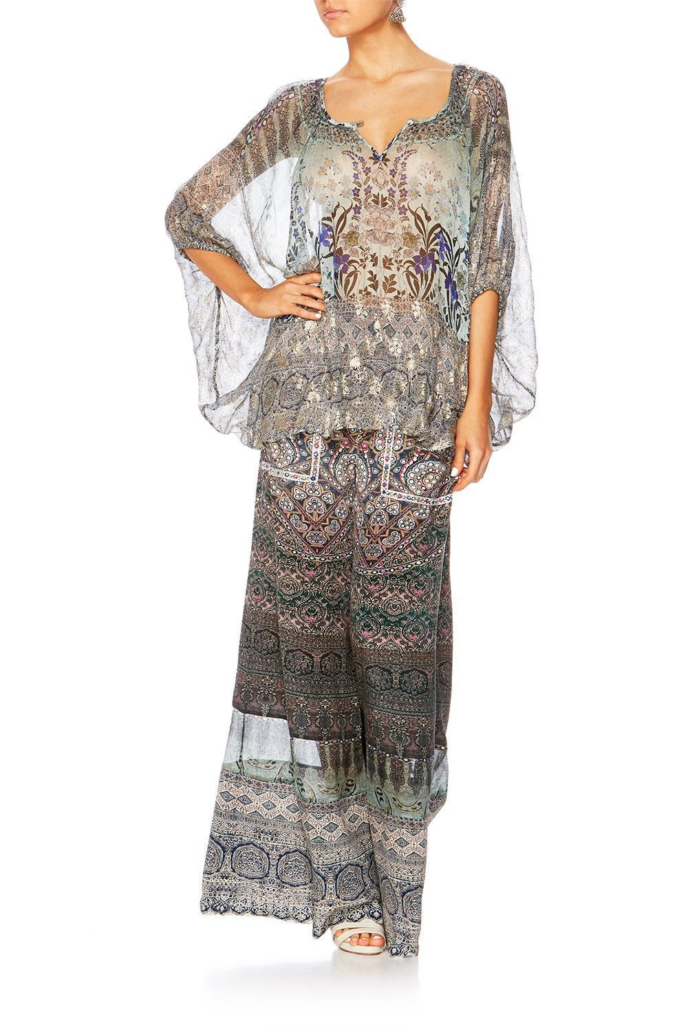 WIDE LEG DRAWSTRING WAIST PANT MAMAS HOME