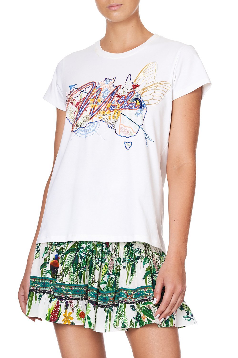 SLIM FIT  ROUND NECK T-SHIRT DAINTREE DARLING