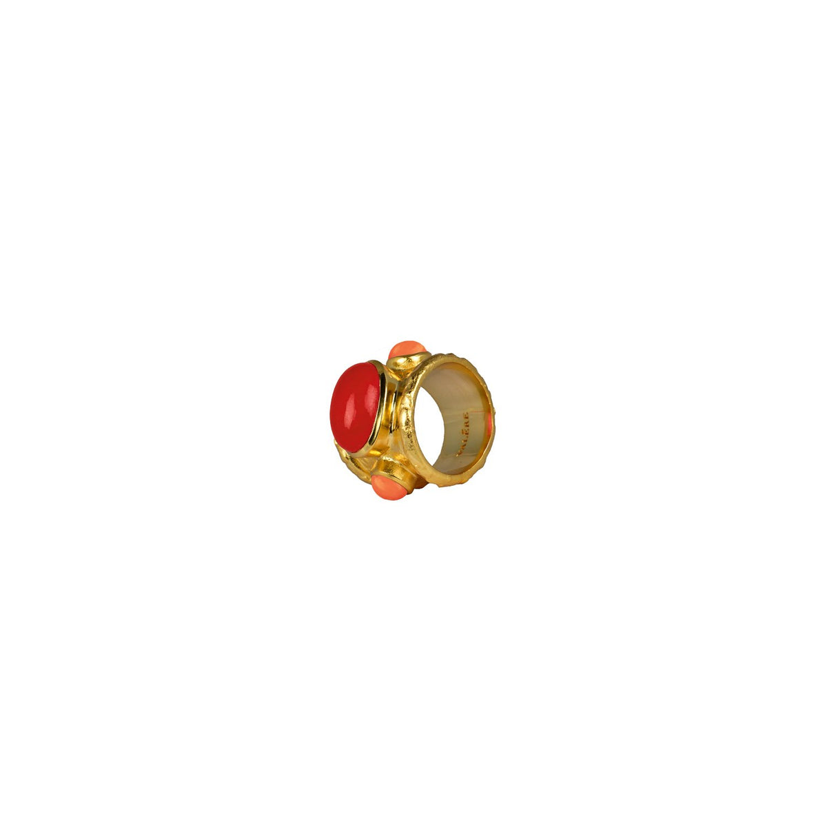 VALERE RED JADE COMO RING MULTI