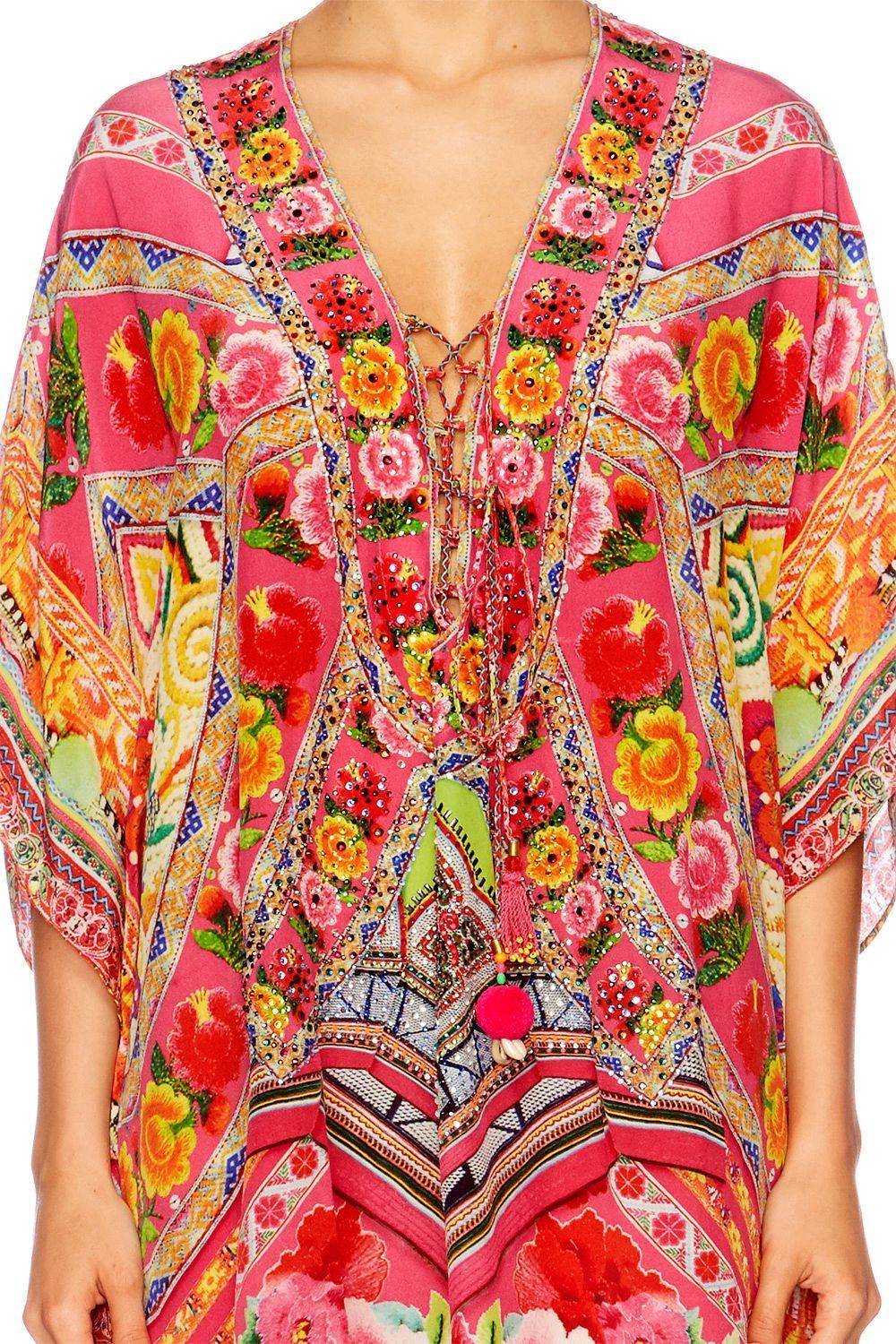 HANI HONEY SHORT LACE UP KAFTAN