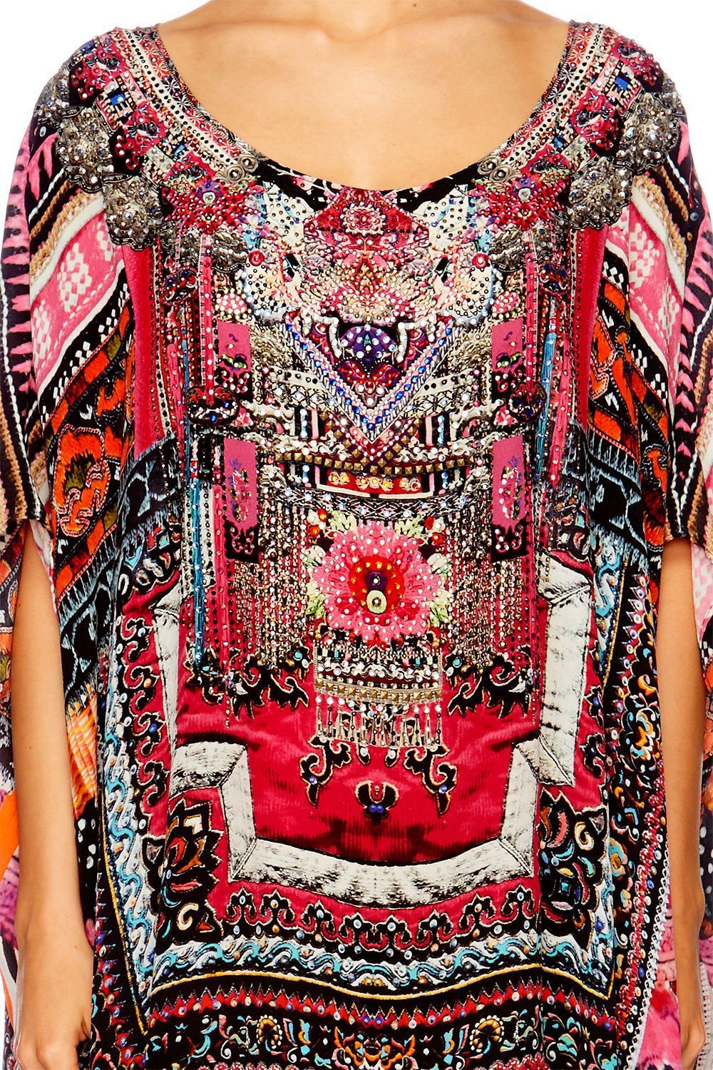 STRAIGHT AND NARROW ROUND NECK KAFTAN