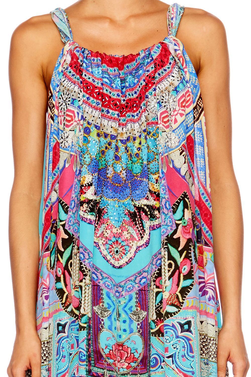 FESTIVAL FRIENDS DRAWSTRING DRESS