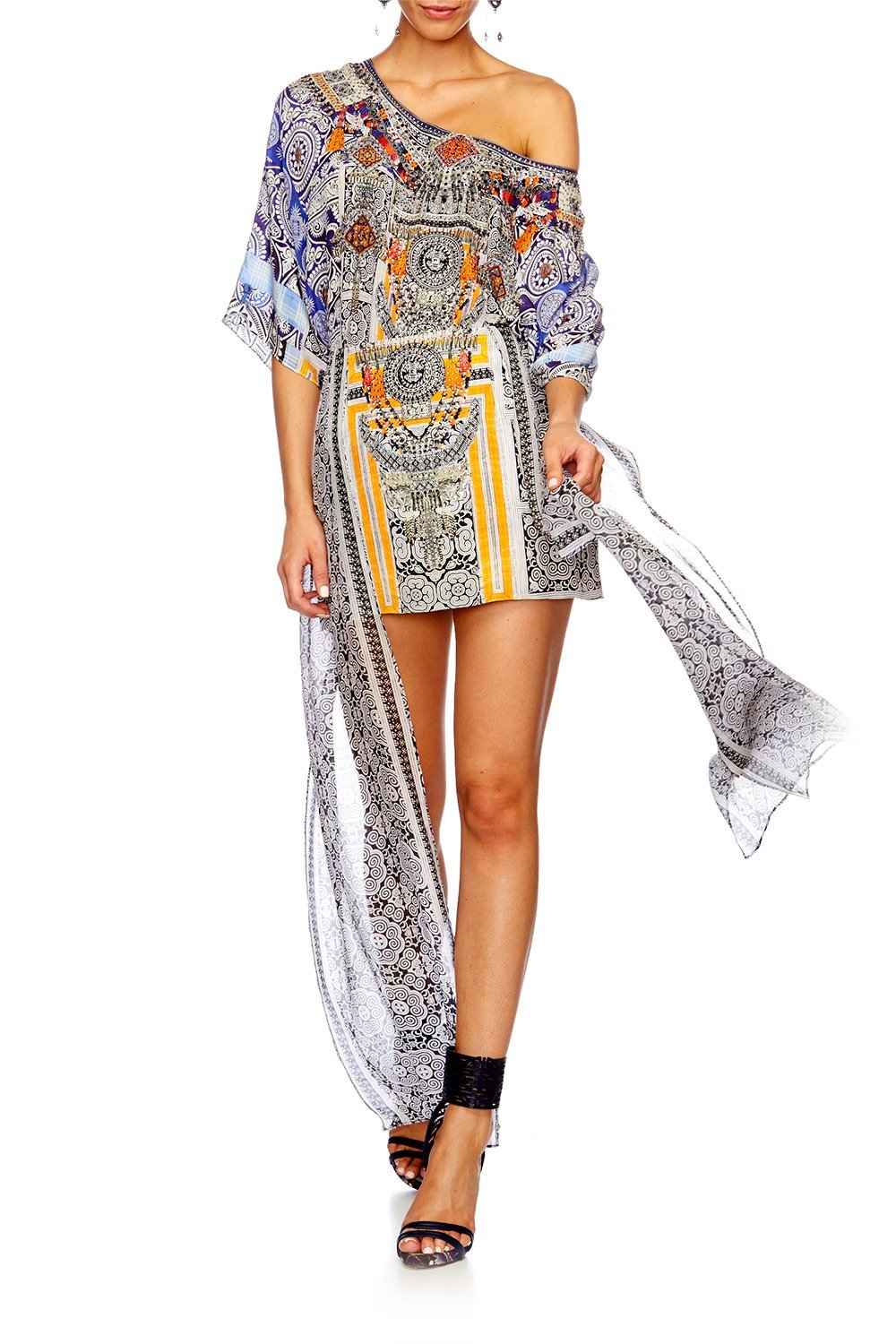 DRESS UP BOX SHORT ROUND NECK KAFTAN