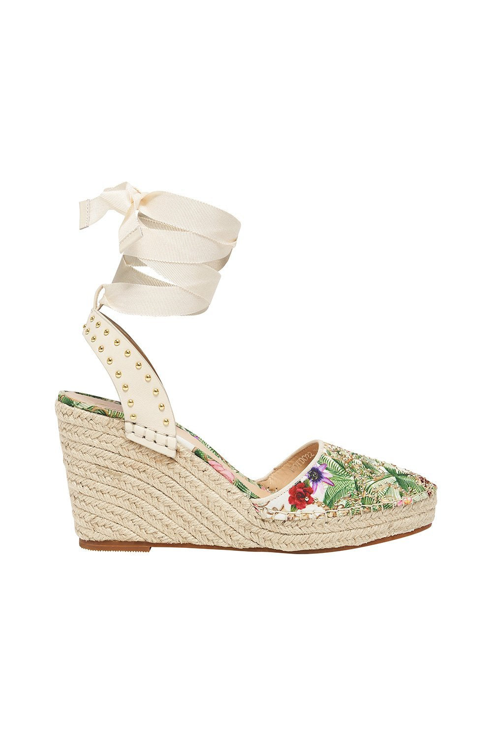 ESPADRILLE WEDGE W GROSGRAIN TIE FAIR VERONA