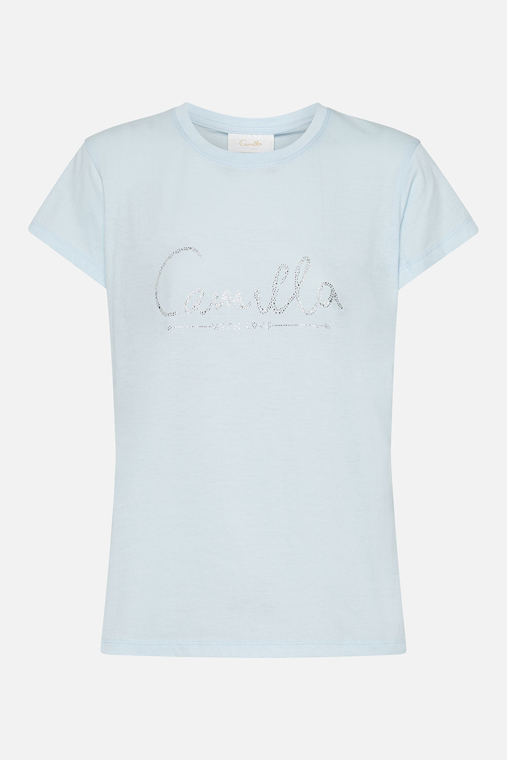 SLIM FIT  ROUND NECK T-SHIRT LOGO CAPSULE - ICE BLUE