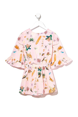 INFANTS PLAYSUIT WITH FRILL SLEEVE OVER THE RAINBOW