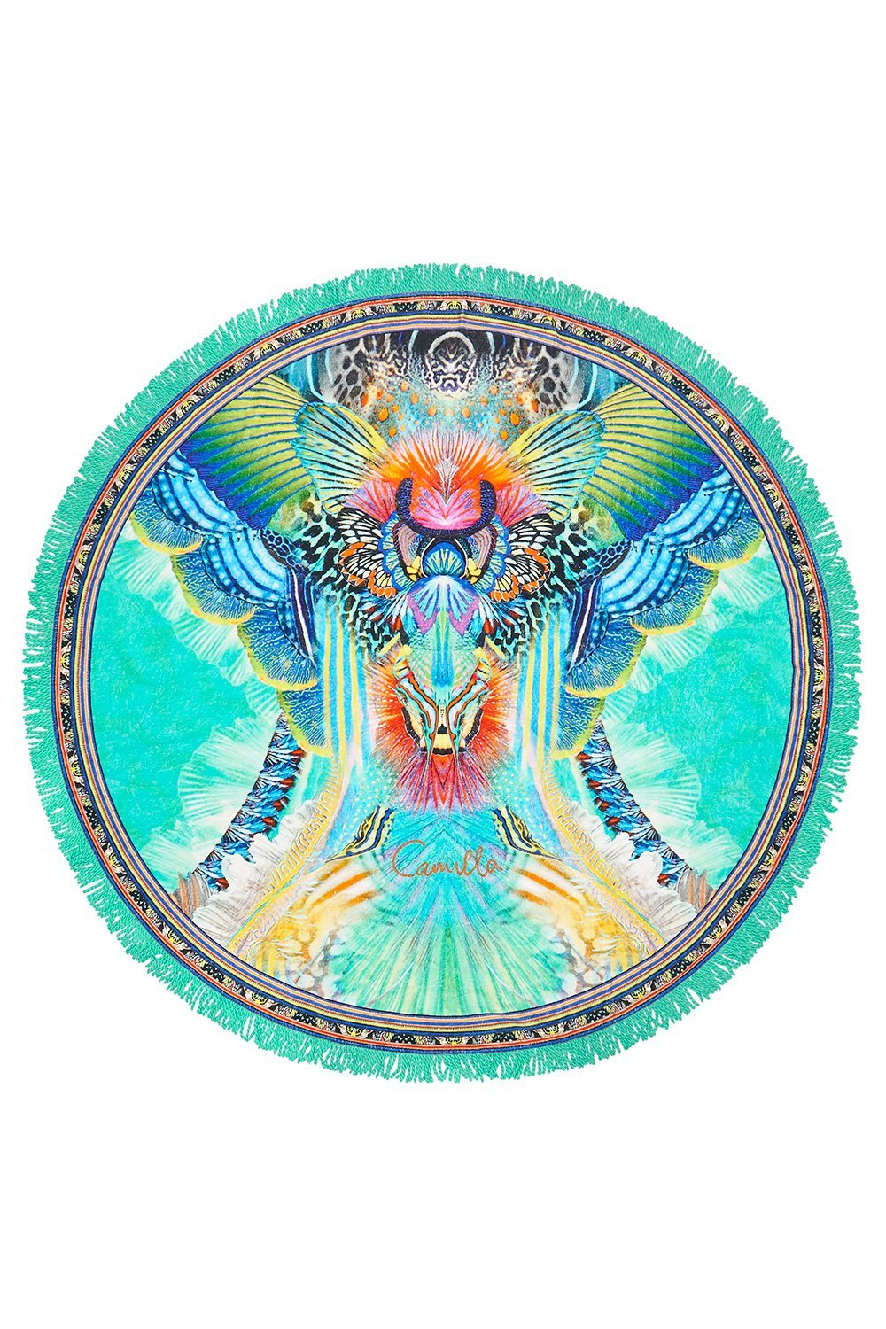 ROUND TOWEL WITH FRINGE REEF WARRIOR