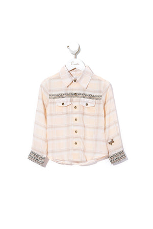 KIDS BUTTON FRONT SHIRT KINDRED SKIES
