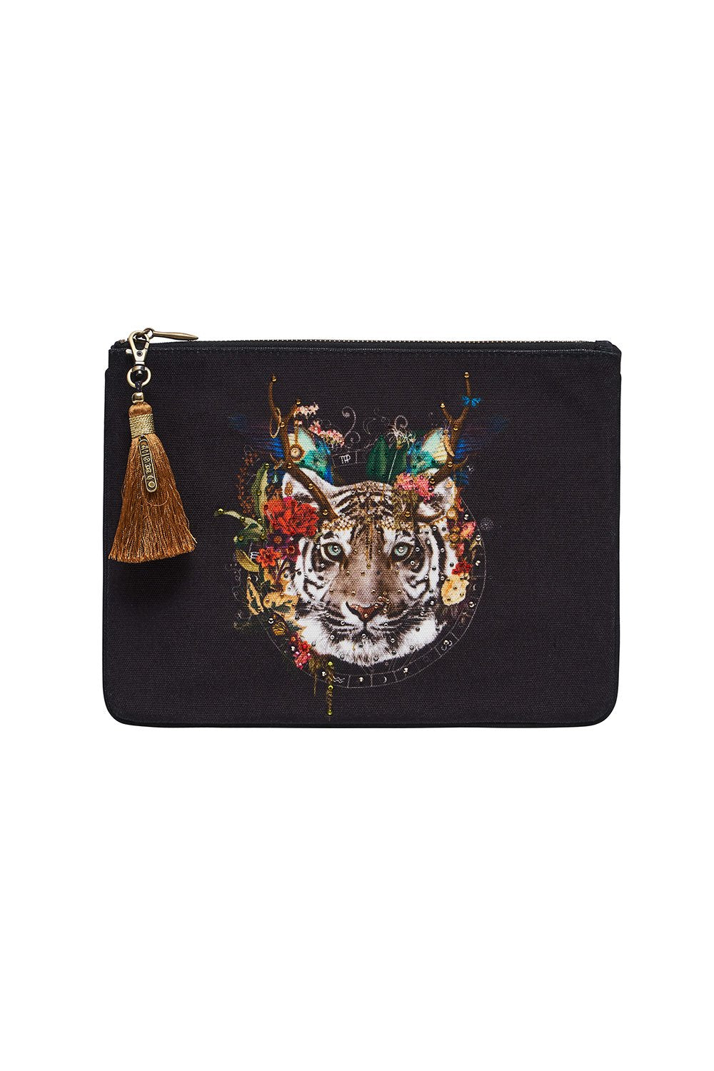 SMALL CANVAS CLUTCH EMERALD'S ORBIT