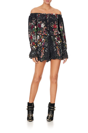 DROP SHOULDER FRILL PLAYSUIT TO THE GYPSY