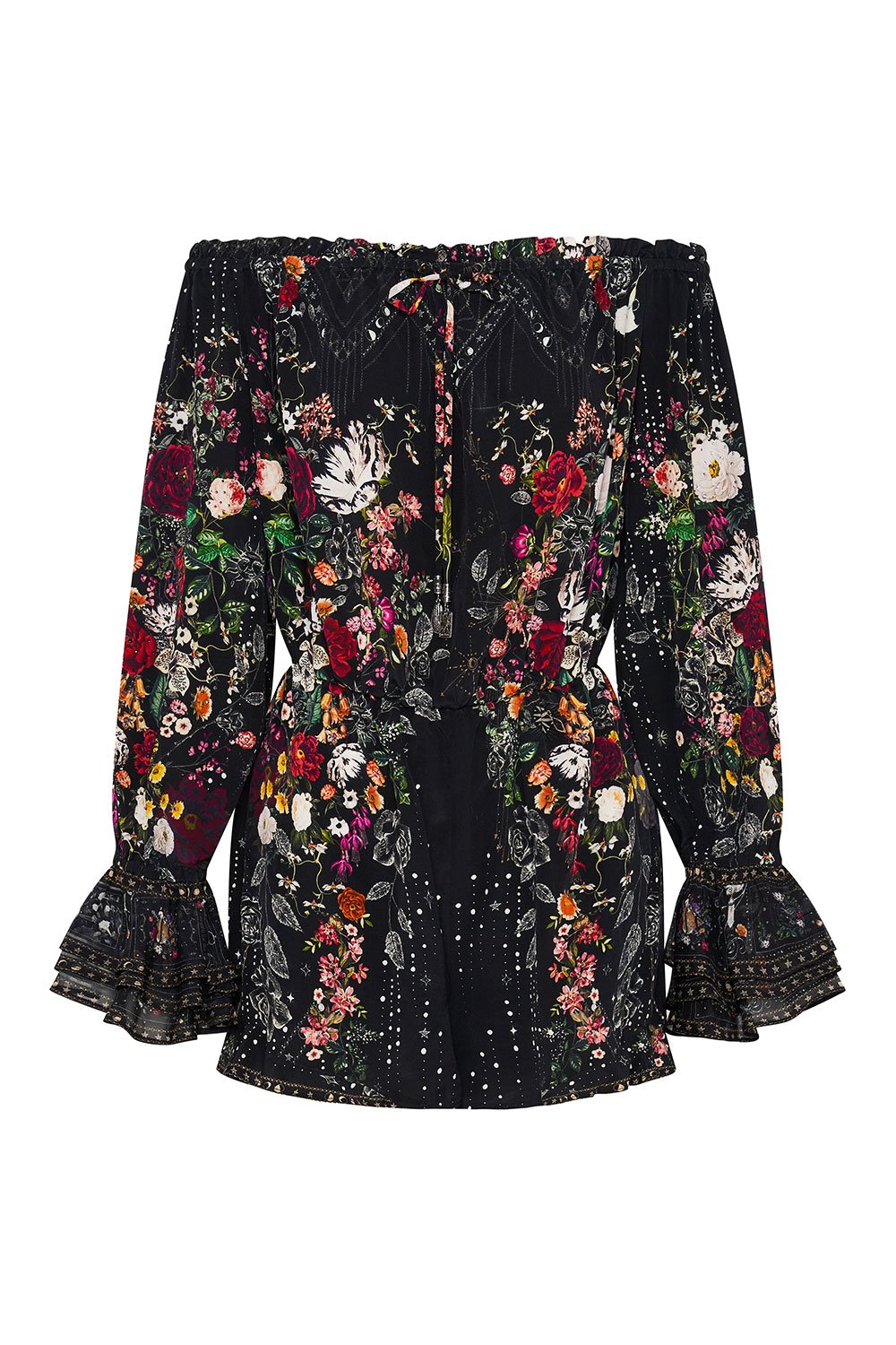 DROP SHOULDER FRILL PLAYSUIT TO THE GYPSY